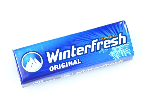 孤立的白色背景上的 winterfresh 嚼口香糖 — 图库照片