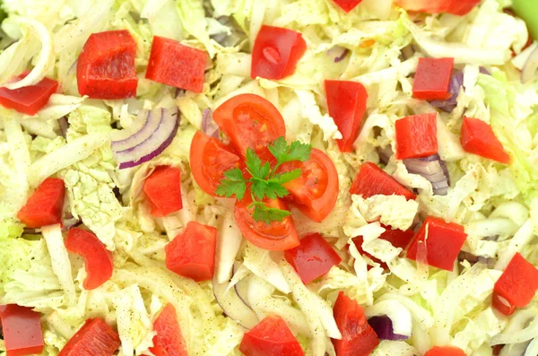 ボウルのフェタチーズと野菜のサラダ — ストック写真