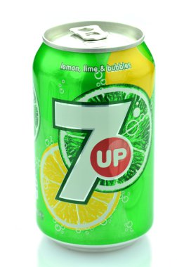 Can of 7 Up drink isolated on white clipart