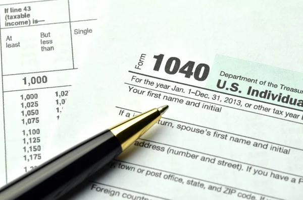 Closeup of us tax forms — Stock Photo, Image