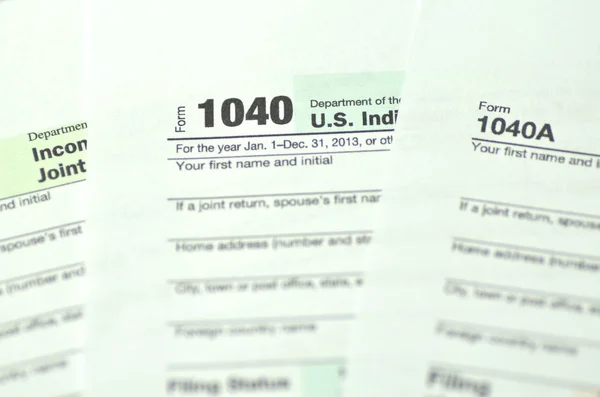 Closeup nás daňové formuláře — Stock fotografie