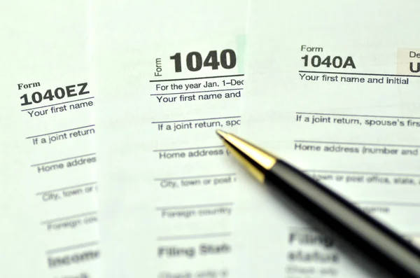 Closeup of us tax forms — Stock Photo, Image