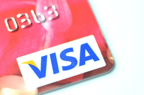 Primer plano de la tarjeta de crédito VISA — Foto de Stock