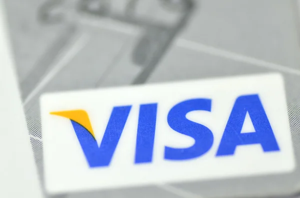Visa 信用卡的特写 — 图库照片