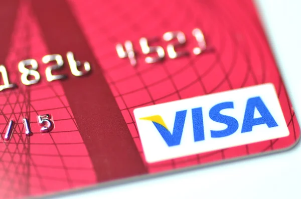Primer plano de la tarjeta de crédito VISA — Foto de Stock
