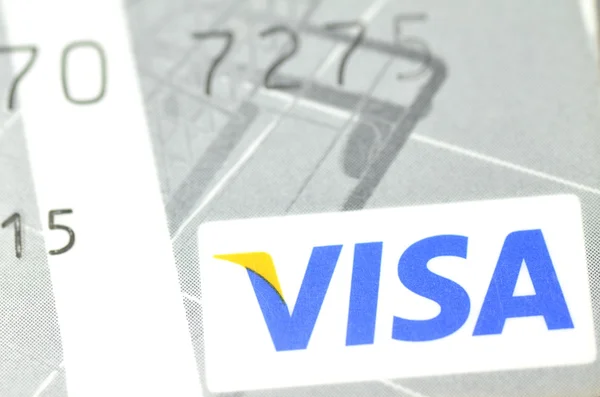 Primer plano de la tarjeta de crédito VISA — Foto de Stock