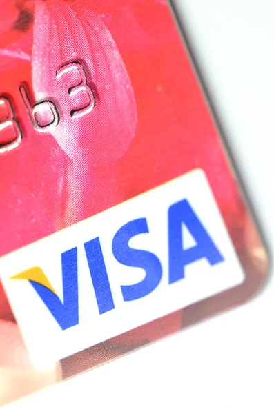 Primer plano de la tarjeta de crédito VISA — Foto de Stock