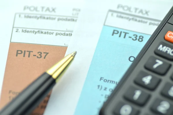 Closeup of polish tax forms — Stock Photo, Image