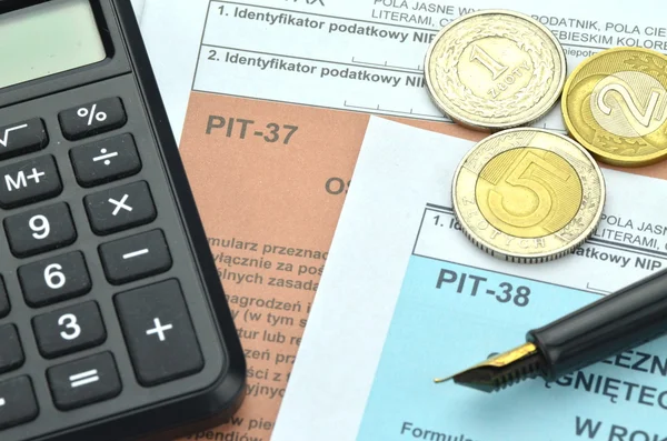 Closeup of polish tax forms — Stock Photo, Image