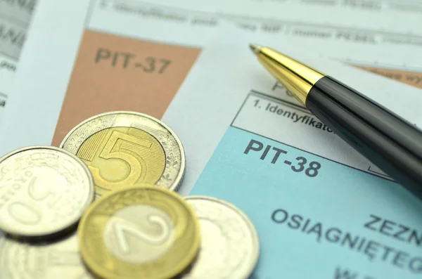 Closeup of polish tax forms — Stock Photo, Image