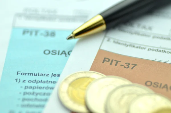 Closeup of polish tax forms — Stock Photo, Image