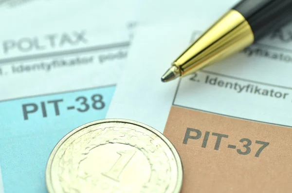 Closeup of polish tax forms — Stock Photo, Image