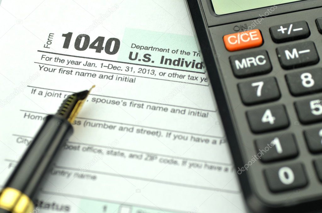 Closeup of us tax forms