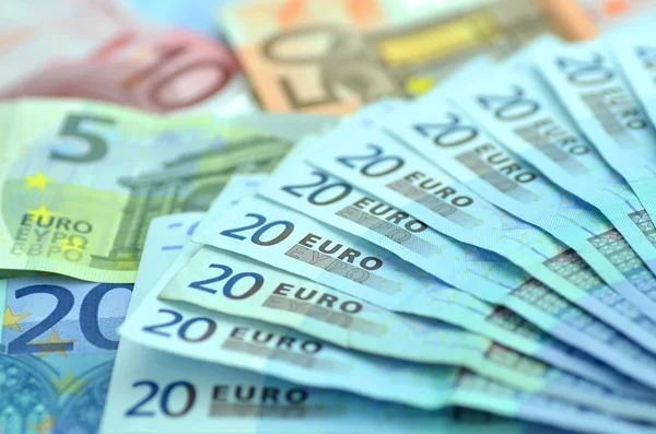 Varietà di banconote in euro — Foto Stock