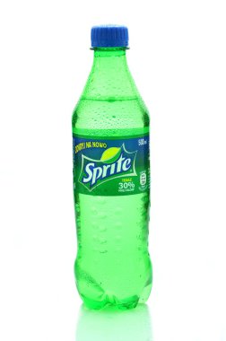 Bottle of Sprite drink isolated on white clipart