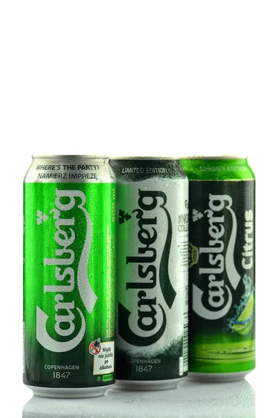 Carlsberg beer isolated on white background — Stock Photo, Image
