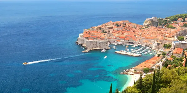 Splendida vista pittoresca sul centro storico di Dubrovnik, Croazia — Foto Stock