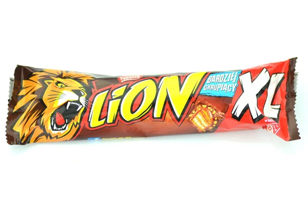 Lion chocolate bar isolated on white background — Stock Photo, Image