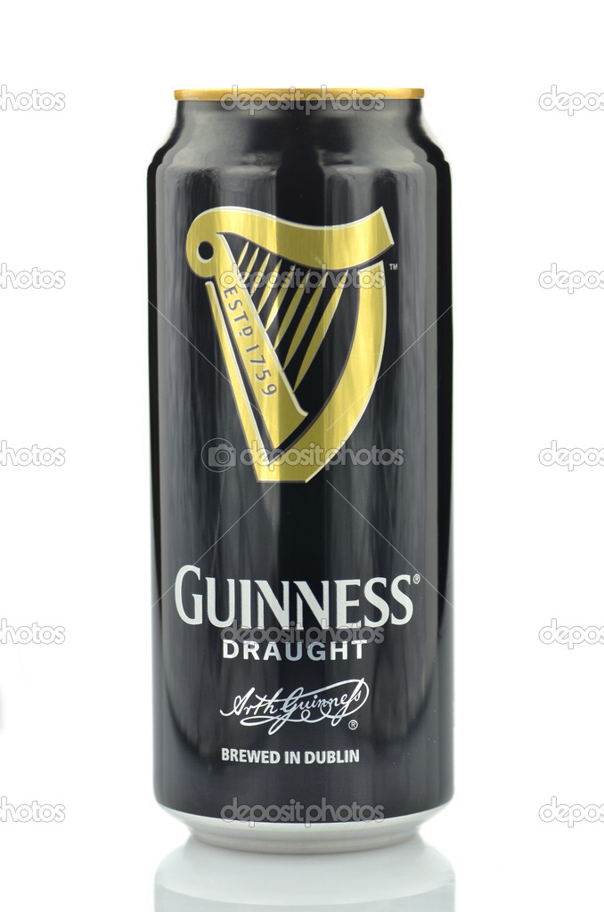 Guinness dry stout beer isolated on white background
