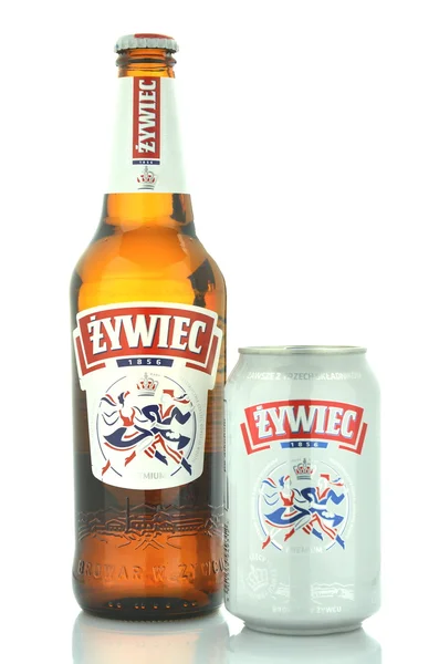 Zywiec pivo izolovaných na bílém pozadí — Stock fotografie