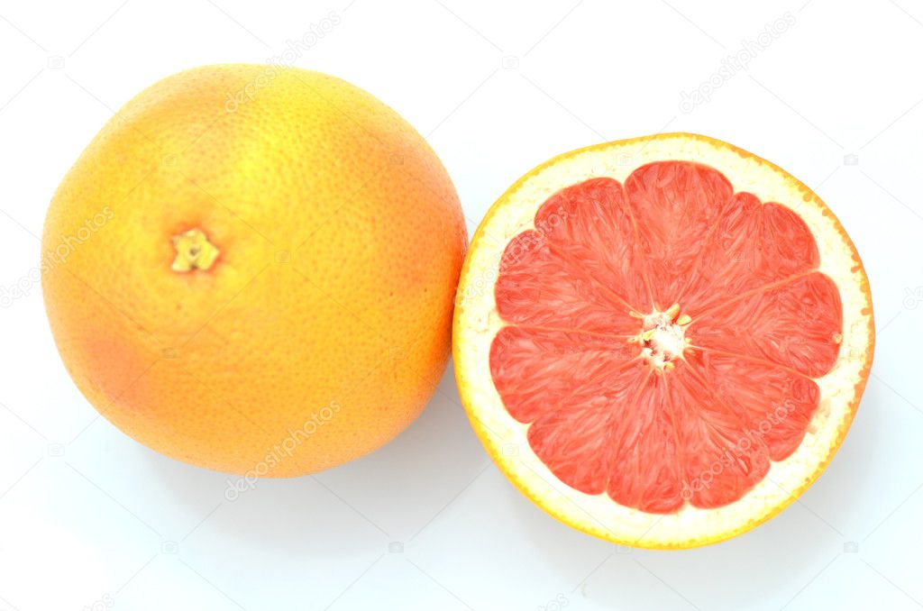 Ripe juicy grapefruit isolated on white background