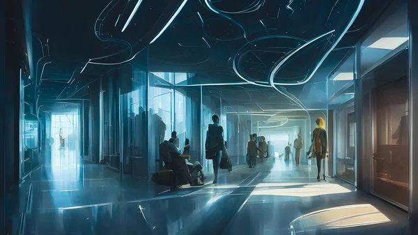 Artistic concept painting of a lobby, background 3d illustration.