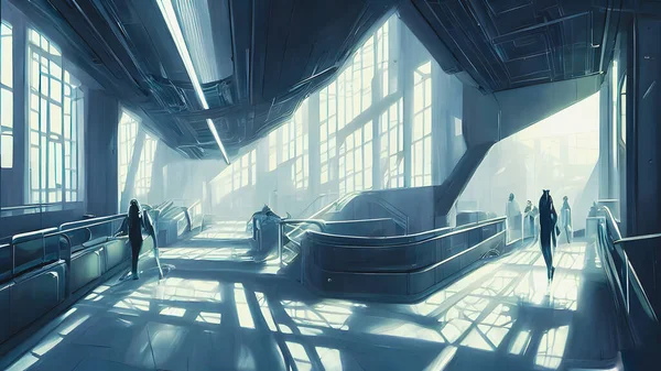 Artistic concept painting of a lobby, background 3d illustration.