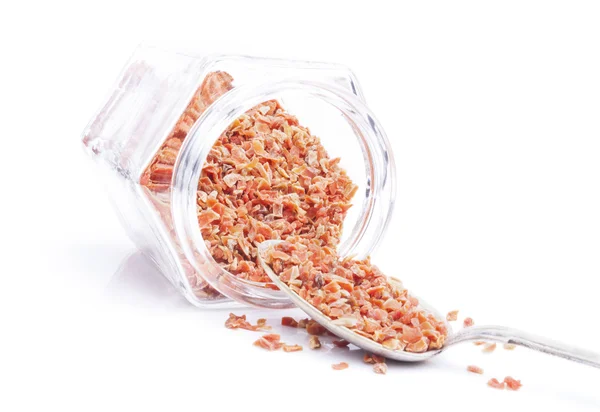 Torkade morötter i glasflaska — Stockfoto