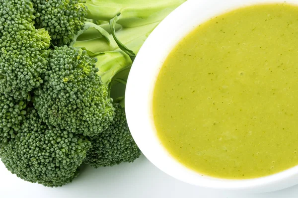 Bowl of cream of broccoli soup — Stock Photo, Image