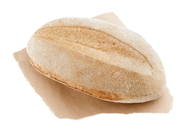 Nybakat bröd av kornbröd på vit bakgrund — Stockfoto