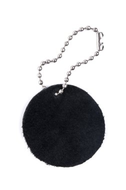 deri Bagaj etiketi beyaz zemin üzerine izole