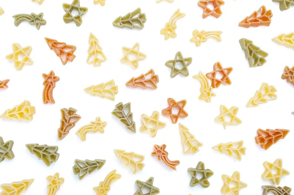 Colored uncooked pasta isolated on white background — Stock Photo, Image
