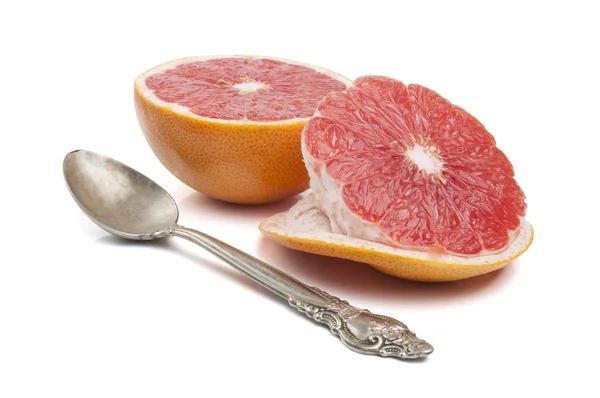 Ломтик грейпфрута изолирован на белом фоне — стоковое фото