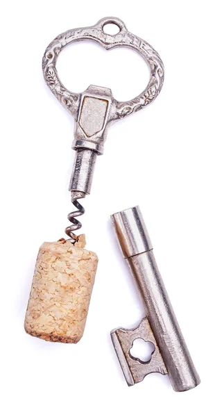 Corkscrew on white background — Stock Photo, Image