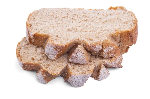 Plasterek chleba wyizolowanego na białym — Zdjęcie stockowe