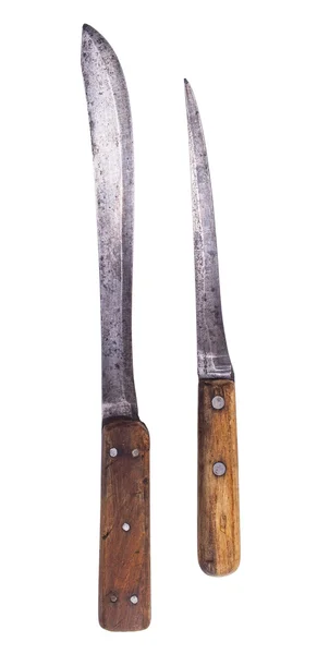 Zwei isolierte Messer auf weißem Hintergrund mit Clipping-Pfad — Stockfoto