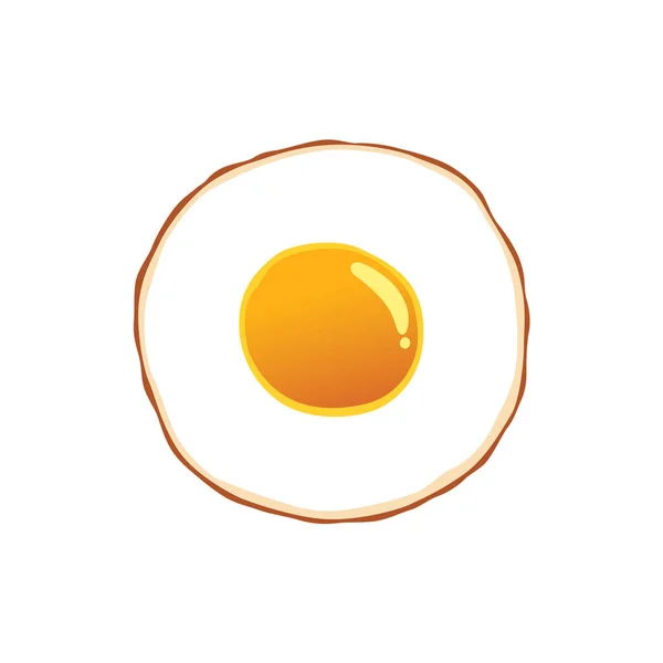 Fried Egg Isolated White Background — Stockvector