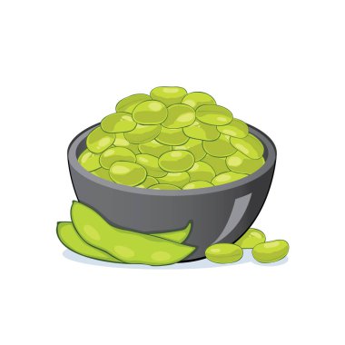 Yeşil soya fasulyesi kabuğu ve yeşil soya kabuğu beyaz arka planda izole edilmiş..