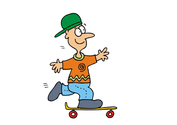 Young Boy Skateboarder — Stock Vector