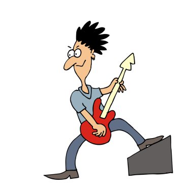 karikatür vektör gitarist