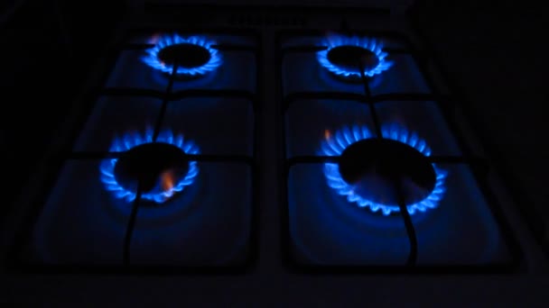 The work of a gas stove — Stock Video