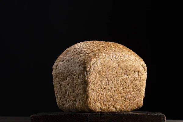 Loaf Rye Homemade Bread Dark Background Stock Photo