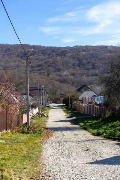 Wandelingen Een Herfstochtend Een Berghut Het Leven Van Bergherders Houthakkers — Stockfoto