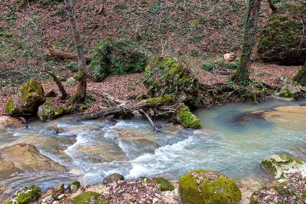 Berg Rivier Canyon Late Herfst Seizoen Europa — Stockfoto