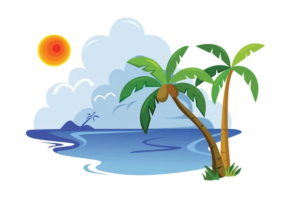Tropikalny krajobraz. Ilustracja wektorowa Ilustracja Stockowa