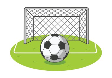 Soccer ball on the field clipart
