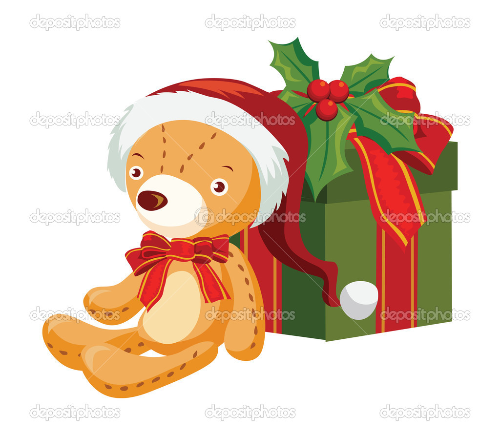 teddy bear with a gift box