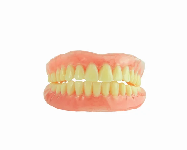 Полный протез с пятном на зубах — стоковое фото