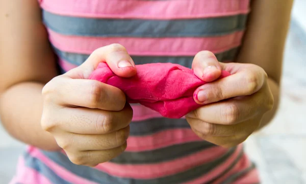 Creating toys from play dough — Stock Photo, Image