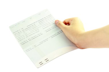 Açık hesap hesap cüzdanı izole beyaz arka plan üzerinde